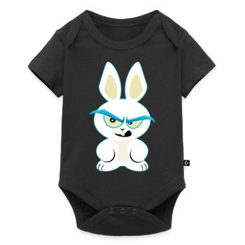 Lusiger lapin blanc, funny lapin t-shirt - Body à manches courtes Premium Bébé - noir - Devant