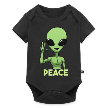 Signe de paix extraterrestre - Body à manches courtes Premium Bébé - noir - Devant