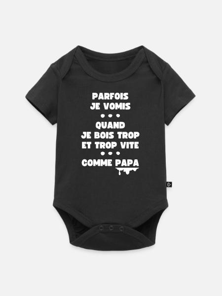 Parfois je vomis comme papa - Body à manches courtes Premium Bébé - noir