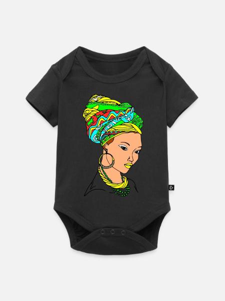 Mama africa - Baby Premium Kurzarmbody - Schwarz