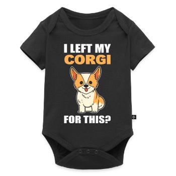 Netter Corgi Hundefrisör - Baby Premium Kurzarmbody - Schwarz - Vorne