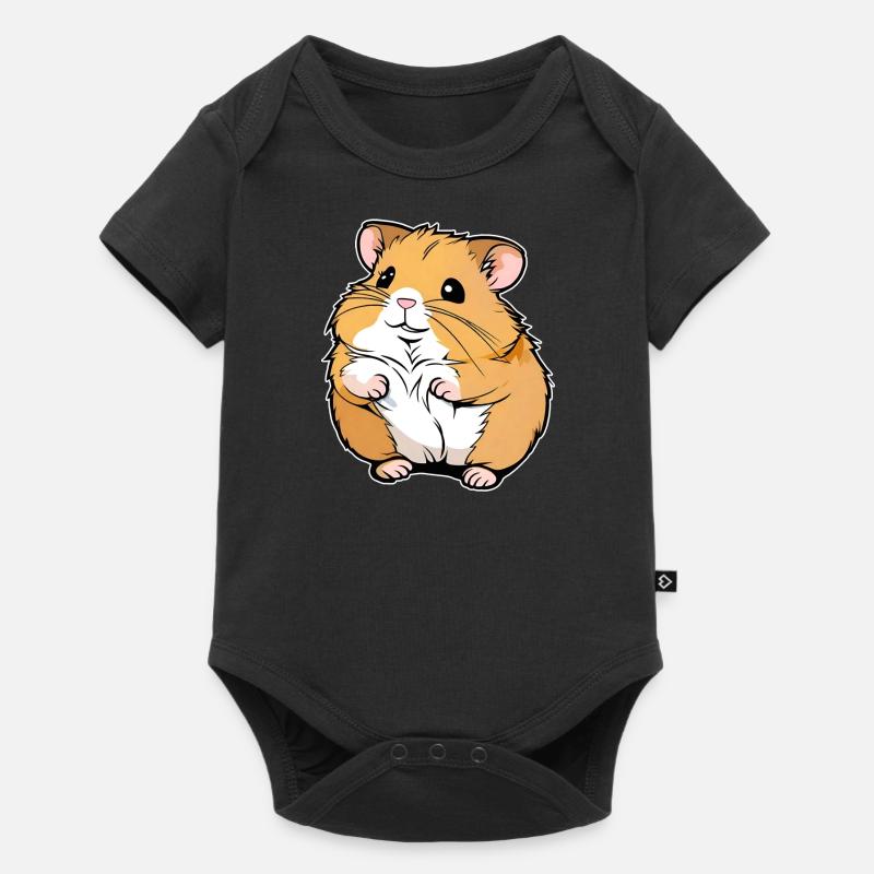 Hamster doré mignon épais - Body à manches courtes Premium Bébé - noir