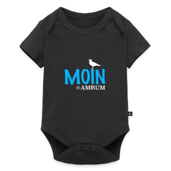 Amrum Ostsee Insel Design - Baby Premium Kurzarmbody - Schwarz - Vorne