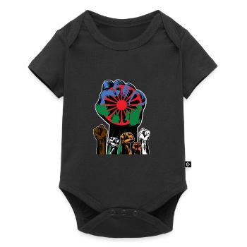 SINTI UND ROMA REVOLUTION ANTIZIGANISMUS - Baby Premium Kurzarmbody - Schwarz - Vorne