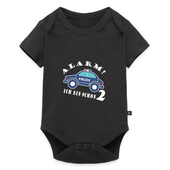 Alarm ich bin schon 2 Polizei - Baby Premium Kurzarmbody - Schwarz - Vorne