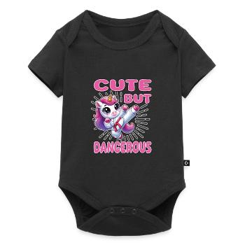 Licorne mignonne mais dangereuse - Body à manches courtes Premium Bébé - noir - Devant