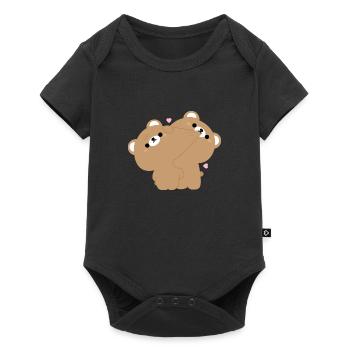 Couple d’ours brun - Body à manches courtes Premium Bébé - noir - Devant