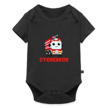 Big Brother Gift Fire Department Firefighter Fire Truck - Baby Premium short-sleeve bodysuit - black - Front