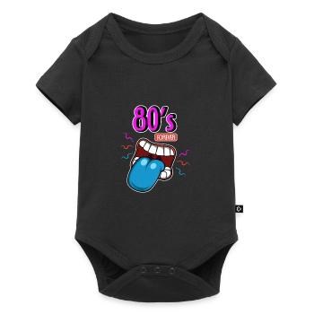 80s forever 80s symbol gift - Baby Premium short-sleeve bodysuit - black - Front