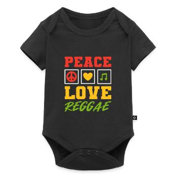 Peace Love Reggae Musician Poison - Baby Premium short-sleeve bodysuit - black - Front