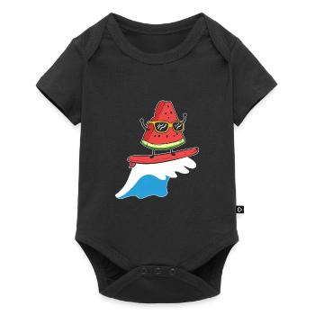 Watermelon Surfing Windsurfer Gift - Baby Premium short-sleeve bodysuit - black - Front