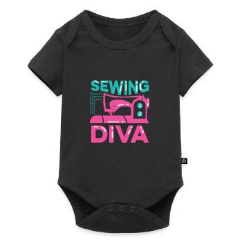 Sewing diva singer or performer gift - Baby Premium short-sleeve bodysuit - black - Front