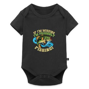 Probably Fishing Senior Captain Gift - Baby Premium short-sleeve bodysuit - black - Front