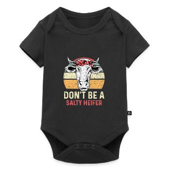 Salzige Färse Lustiger Cowboy Gift - Baby Premium Kurzarmbody - Schwarz - Vorne
