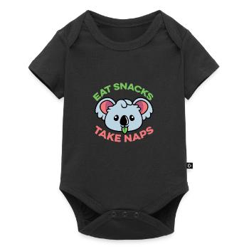Naps keep foodies poison - Baby Premium short-sleeve bodysuit - black - Front