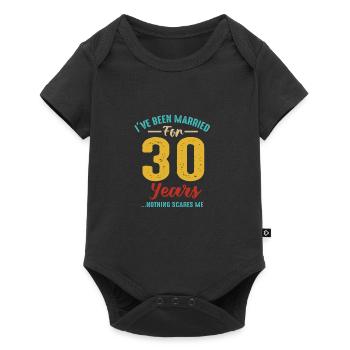 Mariée depuis 30 ans 30e anniversaire de mariage rétro - Body à manches courtes Premium Bébé - noir - Devant