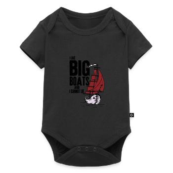 J’aime les gros bateaux et je ne peux pas faire de ret vintage - Body à manches courtes Premium Bébé - noir - Devant