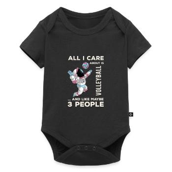 Ich kümmere mich um Volleyball Fous Footd 3 People - Baby Premium Kurzarmbody - Schwarz - Vorne