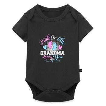 Rosa oder blaue Oma liebt dich Geschlecht enthülle - Baby Premium Kurzarmbody - Schwarz - Vorne