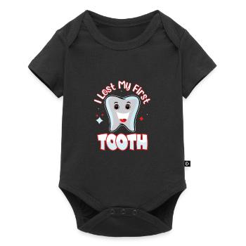 Funny quote I have my first teeth ver - Baby Premium short-sleeve bodysuit - black - Front