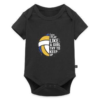 Volleyball cool pour les jeunes filles volleyball féminin - Body à manches courtes Premium Bébé - noir - Devant