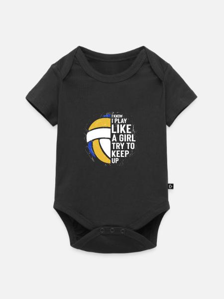 Volleyball cool pour les jeunes filles volleyball féminin - Body à manches courtes Premium Bébé - noir