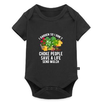 I garden so I don't suffocate people, ret - Baby Premium short-sleeve bodysuit - black - Front