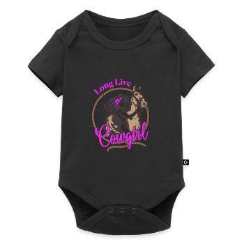 Lustige Quote Pferdbesitzer Mädchen Kuhmädchen Vin - Baby Premium Kurzarmbody - Schwarz - Vorne