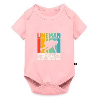 Football lineman because quarterbacks heroes retro ba - Baby Premium short-sleeve bodysuit - rose - Front