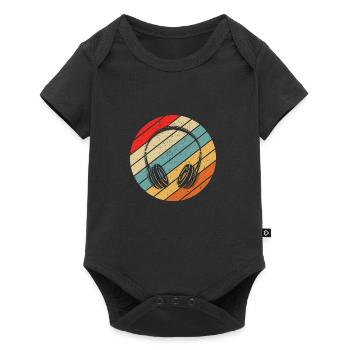 Funny Retro Music Lovers Headphones - Baby Premium short-sleeve bodysuit - black - Front