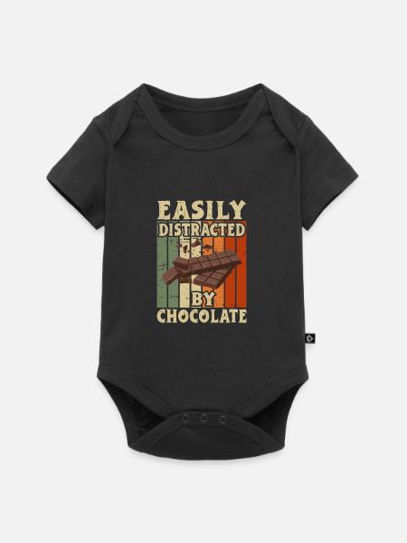 Leicht durch Schokolade ablenkt - Baby Premium Kurzarmbody - Schwarz