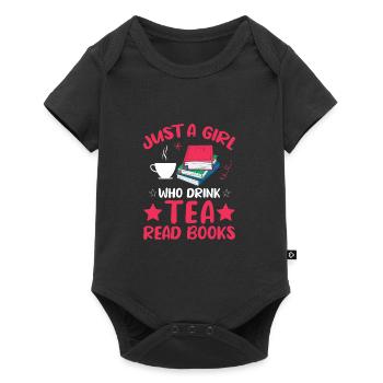 Just a girl drinking tea and reading books - Baby Premium short-sleeve bodysuit - black - Front
