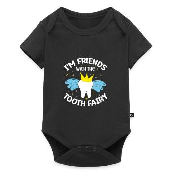 I'm friends with the Zahnfefe - Baby Premium short-sleeve bodysuit - black - Front