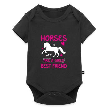 Les chevaux sont les meilleurs amis des filles - Body à manches courtes Premium Bébé - noir - Devant