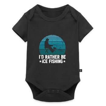I'd rather be ice fishing - Baby Premium short-sleeve bodysuit - black - Front