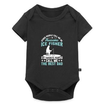 Super Ice Fisher the best father - Baby Premium short-sleeve bodysuit - black - Front