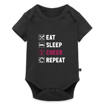 Mangez des acclamations de sommeil répétez des pom-pom girls drôles - Body à manches courtes Premium Bébé - noir - Devant