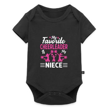 Meine Lieblings -Cheerleaderin ist meine Nichte - Baby Premium Kurzarmbody - Schwarz - Vorne