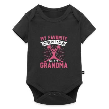Ma pom-pom girl préférée m’appelle grand-mère - Body à manches courtes Premium Bébé - noir - Devant