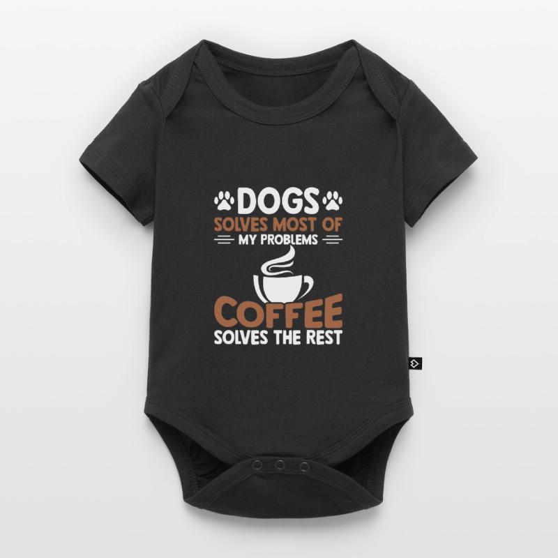 Dogs solves most problems that coffee solves d Baby Premium short-sleeve bodysuit