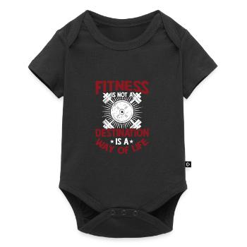 Fitness is not a goal is a way of life - Baby Premium short-sleeve bodysuit - black - Front