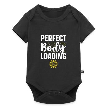 Ich trainiere nur, weil ich gerne esse - Baby Premium Kurzarmbody - Schwarz - Vorne