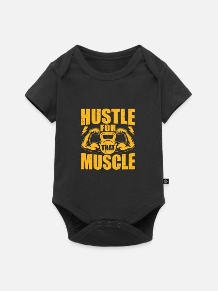 Hektik für dieses Muskeltraining - Baby Premium Kurzarmbody - Schwarz