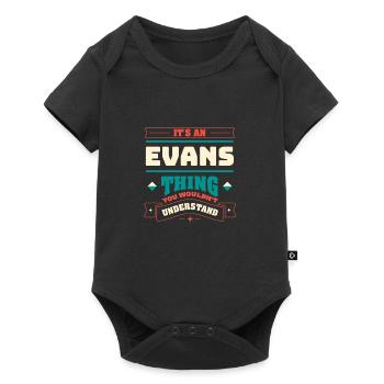 Its an Evans Thing Nachname passend zur Familie Fa - Baby Premium Kurzarmbody - Schwarz - Vorne