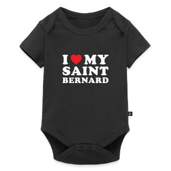 J’aime mon Saint-Bernard - Body à manches courtes Premium Bébé - noir - Devant