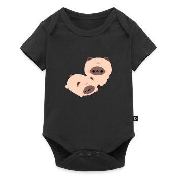 Siamesisches Katzenpaar - Baby Premium Kurzarmbody - Schwarz - Vorne