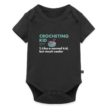 Crochet Kid Définition Crochet - Body à manches courtes Premium Bébé - noir - Devant