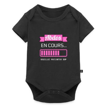 ABDOS ABDOMINAUX EN COURS idée cadeau humour - Body à manches courtes Premium Bébé - noir - Devant