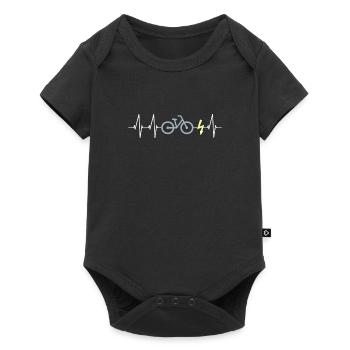 E-Bike Heartbeat - Baby Premium short-sleeve bodysuit - black - Front