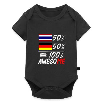 50% Thai 50% Deutsch - Baby Premium Kurzarmbody - Schwarz - Vorne